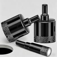 Scie cloche diamantée brasée sous vide, pour utilisation à sec ou à l'eau, pour carrelage, verre, granit, marbre, céramique, béton, brique