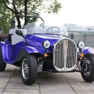Voiture électrique miniature classique, cabriolet de rue avec 2 sièges en cuir et boîte de vitesses automatique, alimentée par batterie au lithium, voiturette de golf classique - Product Image 3