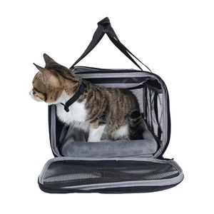 Sac de <span class=keywords><strong>transport</strong></span> portable pour chat et <span class=keywords><strong>chien</strong></span>, respirant, <span class=keywords><strong>en</strong></span> tissu Oxford, compact, approuvé pour les voitures et les compagnies aériennes, grande capacité, sac de voyage à main - Product Image 4
