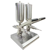 Machine de remplissage commerciale de bureau à double tête pour gâteaux, choux, croissants, confiture, crème au chocolat, équipement de boulangerie pour sandwichs