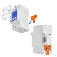 Interruptor de tiempo de 2 canales, reloj de tiempo programable de 24 horas, intervalo de segundos con dos salidas independientes de relé, reloj de tiempo electrónico