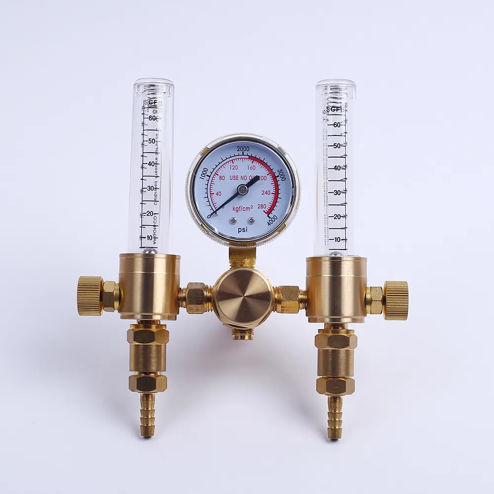 Argon Regulator Dual Co2 Flowmeter for Flow Meter Mig Tig Welding Gas connection