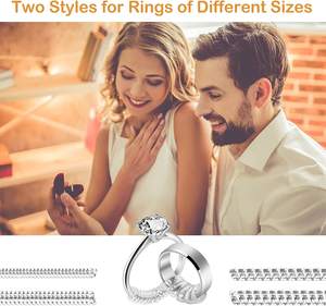 Lot de 12 ajusteurs de bague invisibles en silicone transparent, 4 tailles, pour femmes et hommes, pour ajuster les bagues trop grandes - Product Image 4
