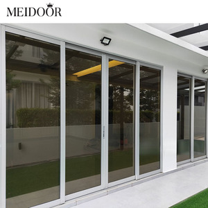 Low-e Ba kính mới tự đóng cửa tự động khí nén đôi cửa trượt nhôm cửa trượt - Product Image 2