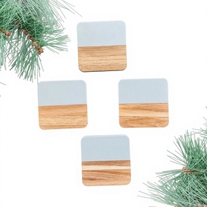 Decorative Wood Marble <b>Coasters</b> for Home Decor Wholesale Luxury Marble and Wood <b>Table</b> <b>Coasters</b> Factory Supplier - Product Image 1