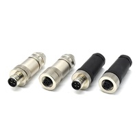 Connecteur d'alimentation circulaire industriel M12 S Code 3 broches PE IP67/IP68 étanche pour équipement d'automatisation