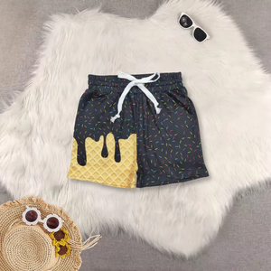 Nouvelle Arrivée Shorts Garçons Imprimé Gouttes de Crème en Soie de Lait Décontracté avec Cordon Élastique et Poches - Product Image 2