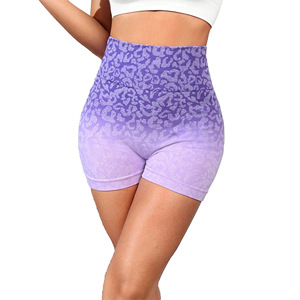 Shorts de yoga et de fitness pour filles, style européen-américain, <span class=keywords><strong>dégradé</strong></span>, taille haute, moulant, anti-transpiration, effet fessier galbé et lifting des hanches - Product Image 1