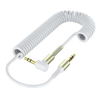 Cable de Audio Flexible Tipo Resorte de 3.5 mm Macho a Macho, 1.6 m (5 pies), con Conductor de Cobre, para Teléfonos Móviles, Altavoces de Coche y Cámaras