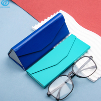 Étui à lunettes pliable en cuir fait main, boîte de rangement pour lunettes optiques, impression de logo, rangement pour lunettes – Grande Vente