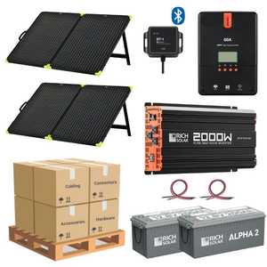 ชุดโซลาร์เซลล์ซิลิคอนโมโนคริสตัลไลน์ครบชุด 2000W พร้อมคอนโทรลเลอร์ MPPT คลื่นไซน์บริสุทธิ์ แบตเตอรี่ 12V สำหรับใช้ในบ้าน รุ่น 89034 Energ 89034 - Product Image 4