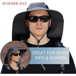 Cappello da sole protettivo a tesa larga Premium UPF 50 + UV per uomo e donna con patta al collo e cappello da pesca - Product Image 3
