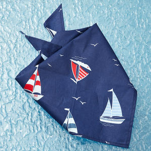 Tanpopo חם מכירת צעיף כלב בנדאנה כחול ימית נקטר ביבס צעיף הדפסה חיות מחמד בנדנה אספקה סיטונאית - Product Image 1