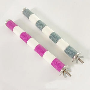 Pesce persico per macinare le unghie del pappagallo-supporto per trespolo sabbioso, accessori per gabbie per uccelli, trespolo per tagliaunghie in acciaio inossidabile - Product Image 4