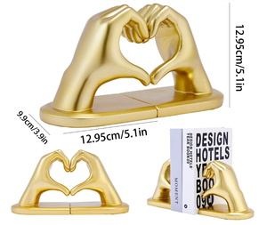 Sujetalibros Decorativos de Resina con Forma de <span class=keywords><strong>Corazón</strong></span> Dorado Estilo Nórdico para Decoración de Estanterías de Hogar y Oficina - Product Image 6