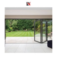 Porte pliante moderne à rupture de pont thermique pour villa, appartement, balcon en verre, usage extérieur et hôtelier