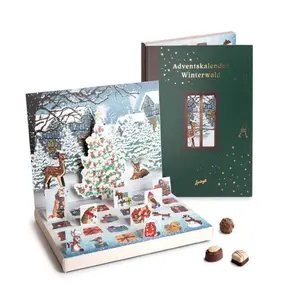 Calendario dell'avvento della confezione regalo di cioccolato di natale in cartone personalizzato di vendita del produttore