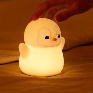 Mignon Silicone Pingouin Veilleuse USB Rechargeable Dimmable Touch Chambre Décor Adorable Pingouin À Côté <span class=keywords><strong>Lampe</strong></span> pour Enfants Cadeau - Product Image 4