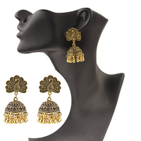 Boucles d'oreilles bohème antiques pour femme, bijoux suspendus, forme d'oiseau, ethnique indienne, Jhumka, nouvelle collection