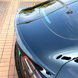 Tesla Model 3 Rear Trunk Spoiler Wing Piano Black Carbon Fiber Texture ABS Material 3m Tape Installation - Product Image 2