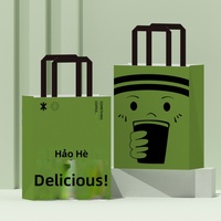 Sac en papier kraft créatif personnalisable en stock pour emballage à emporter café, thé, pâtisseries