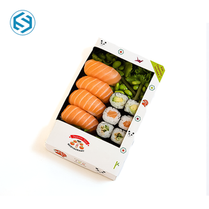Customized Logo Printing Fast Food Grade Packaging Take Out Togo Meat Lunch Delivery Paper Box Take Away Sushi Takeaway Box