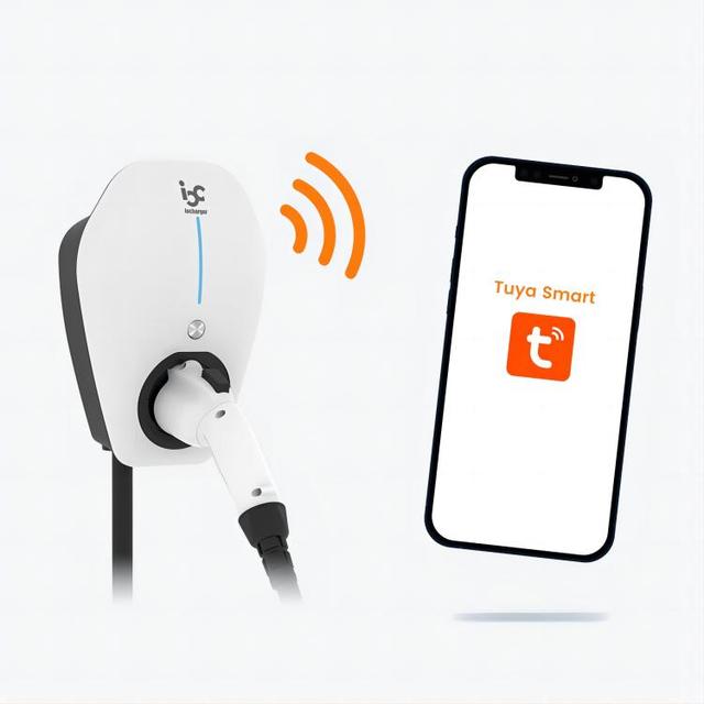 Tuya App Control AC Level 2 J1772 EV Wall Box Charger 7kW 3 Phase 32Amp Electric Car EV Charger 7kW