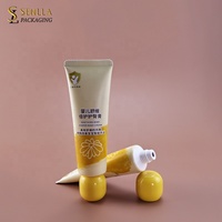 Tubes cosmétiques souples en plastique personnalisés de 30 ml et 50 ml avec bouchon à bille pour crème solaire, crème pour le visage, sérum de soin de la peau et masque facial, impression offset