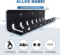 Support de câbles de bureau pour la gestion des câbles, avec accessoires inclus, emballage pour vente par correspondance