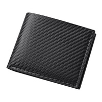 Dompet Kulit PU Motif Serat Karbon Ringan Sederhana Murah Desain Fashion Logo Kustom Gaya Vintage Tempat Kartu Pendek