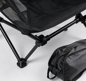 Chaise de pique-nique pliable à dossier haut pour le camping en plein air, cadre en métal et verre, capacité de poids de 150 kg, chaise de voyage portable avec sac de transport - Product Image 3