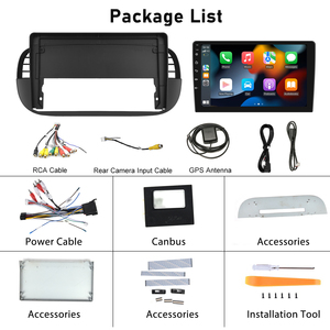 Autoradio Podofo Doppio Din 9 Pollici Android Wireless Carplay Android Auto con Supporto GPS e Telecamera AHD per <span class=keywords><strong>FIAT</strong></span> 500 2007-2015 OEM - Product Image 6