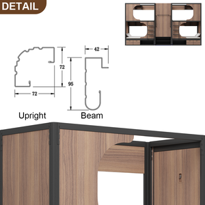 Ensemble de lits superposés personnalisés modernes durables en métal acier bois noir de taille double comprenant une échelle de rangement pour adultes et jeunes - Product Image 3