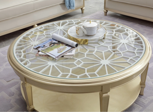 American Style Luxury Tempered Glass Coffee Table Movable Wooden TV <b>Cabinet</b> for <b>Small</b> Apartment Living Room Furniture Modern - Product Image 5