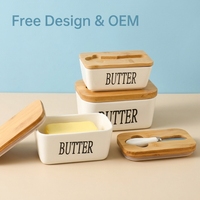 Vente en gros transfrontalière : Pot à beurre en céramique avec couvercle, style moderne et minimaliste, pour usage domestique, hermétique et conservant la fraîcheur du fromage