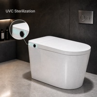 Toilettes intelligentes avec télécommande, bidet monobloc en céramique avec siège chauffant, sécheur d'air et chasse d'eau automatique