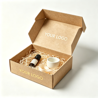 Boîte de livraison express pour marchandises de boutique en ligne, en carton ondulé pliable orange recyclable avec impression de logo doré personnalisé