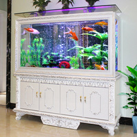 Aquarium sur mesure de luxe 150-1500L en verre européen avec meuble et filtration par fond de bac pour maison et bureau
