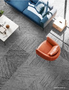 Dalles de moquette commerciales à fort trafic pour bureaux et hôtels, style moderne à boucles, avec support en PVC, ignifuges, carrées - Product Image 2