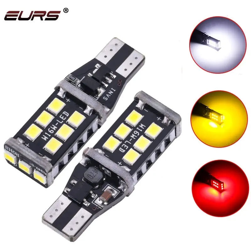 Lâmpada led para automóvel, lâmpada canbus w16w t15 2835 15smd