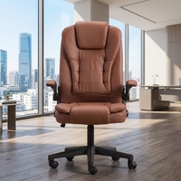 Chaise de bureau ergonomique pivotante en cuir et tissu moderne, réglable en hauteur, prix de gros