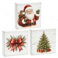 Blocs décoratifs muraux en bois de pin imprimés UV personnalisés, panneaux décoratifs en bois sur mesure en plusieurs tailles pour Noël et la décoration intérieure
