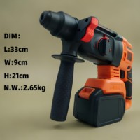 Marteau perforateur rotatif sans fil 20V de qualité industrielle, 28 mm, rechargeable, outil électrique pour le perçage du béton et la maçonnerie