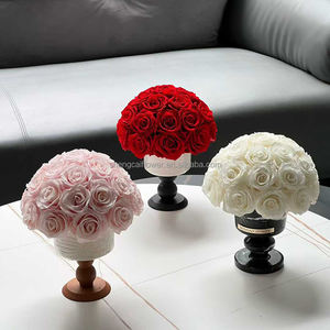 Vente en gros de roses éternelles séchées, fleurs artisanales <span class=keywords><strong>avec</strong></span> <span class=keywords><strong>vase</strong></span>, décoration debout pour Noël, cadeau pour la fête des mères Y - Product Image 1