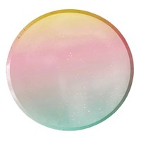 Assiettes plates en papier colorées, assiettes arc-en-ciel avec estampage à chaud doré, fournitures de fête avec dégradé de couleurs, décorations de fête