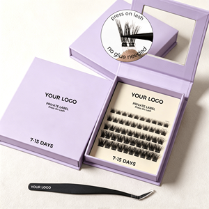 Kit de cils magnétiques réutilisables pour voyage, sans colle, sans eye-<span class=keywords><strong>liner</strong></span>, cils en cluster magnétique quantique, effet 3D - Product Image 1