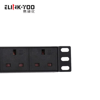 Unit daya Mount paduan Aluminium tahan lama, 10-Port kapasitas tinggi 1U 19 "UK PDU-Unit daya (nilai tegangan AC)