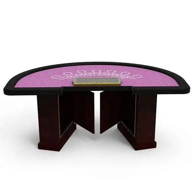 YH 96 Pouces Casino Rose Tables De Jeu Personnalisé Antique Poker Table Bois Noir Jack Blackjack Table