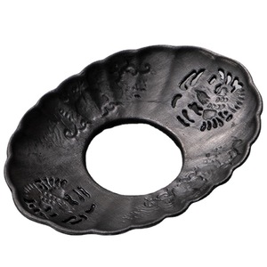 Posavasos de Estaño Huajin, Forma Irregular, Hecho a Mano, Martillado, Antideslizante, Accesorio para la Ceremonia del Té, para Uso en la Hora del Té - Product Image 4