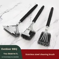 Brosse métallique en acier inoxydable à tête spirale à trois segments pour le nettoyage de la cuisine, l'élimination des taches sur le fond des casseroles, l'utilisation dans les fours et les grilles